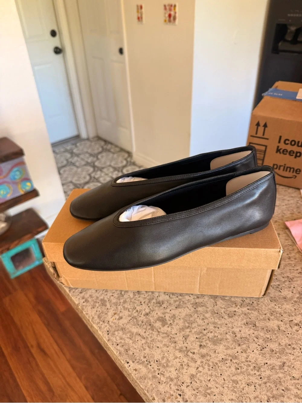Steve Madden Black Vegan Leather Slip-On Flats